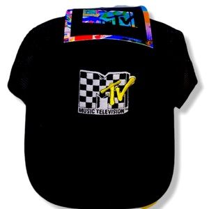 NWT MTV Black Foamy SnapBack Mesh Trucker Style Cap Hat